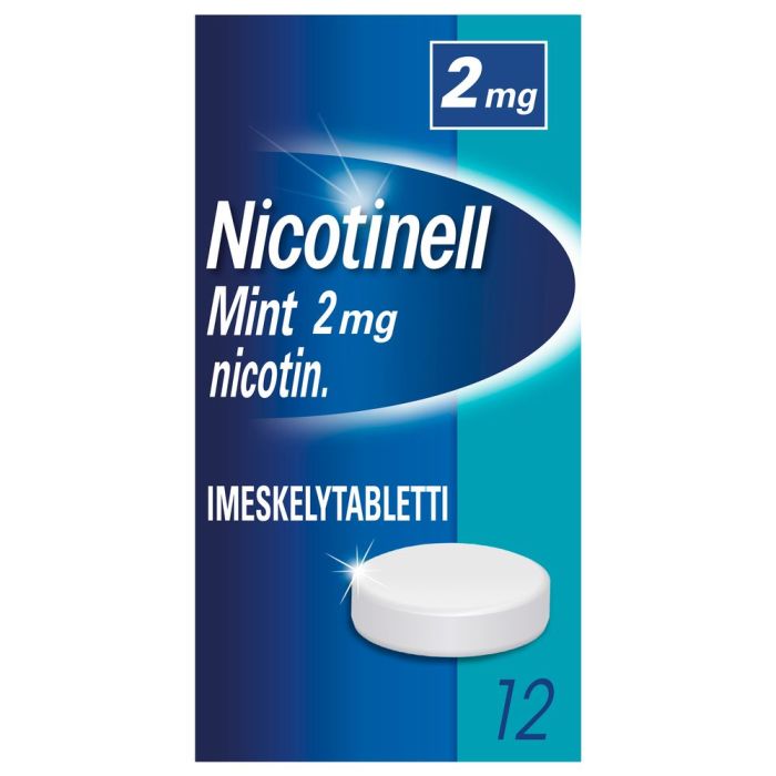 NICOTINELL MINT imeskelytabletti 2 mg 12 fol kuva 1