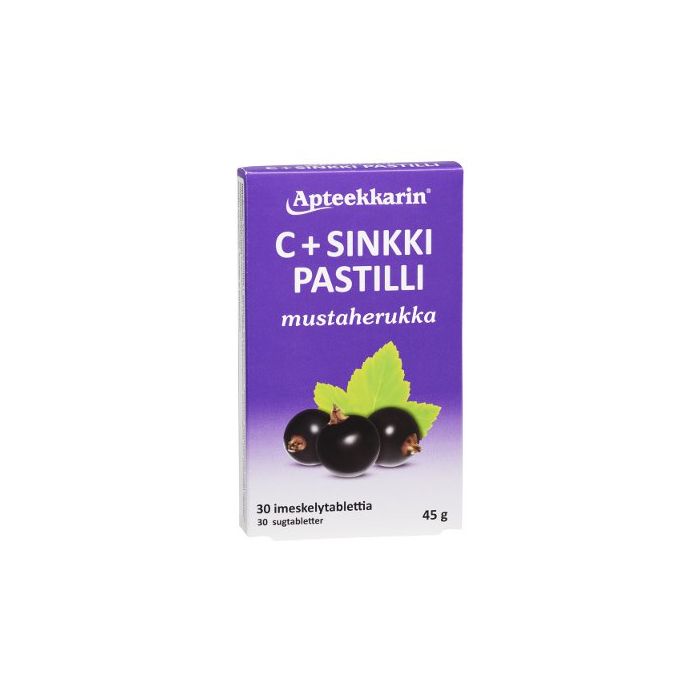 Apteekkarin C+ Sinkki mustaherukka 30 kpl