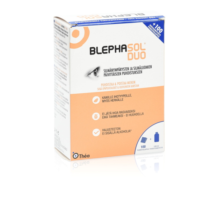 Blephasol Duo puhdistusliuos pullo + puhdistuslaput 100 ml kuva 2