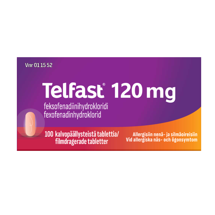 TELFAST tabletti, kalvopäällysteinen 120 mg 100 fol kuva 1