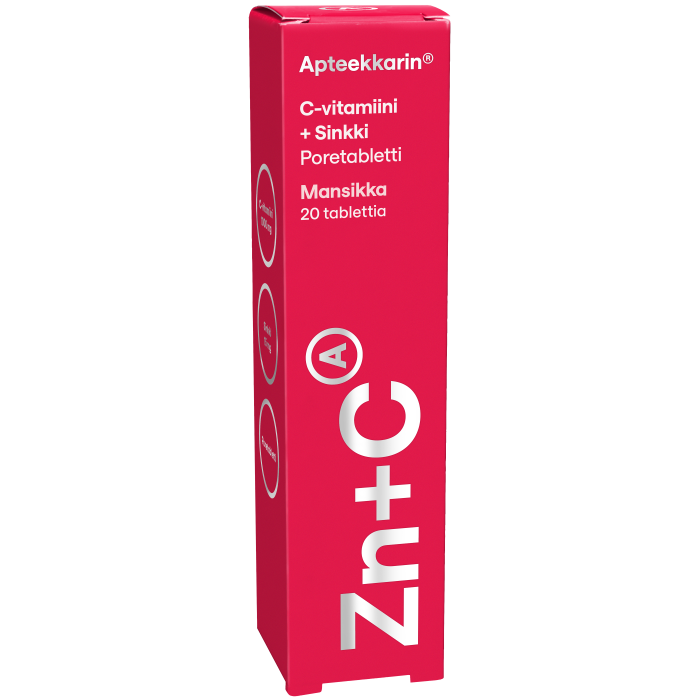 Apteekkarin C+Sinkkipore mansikka 20 poretabl kuva 4