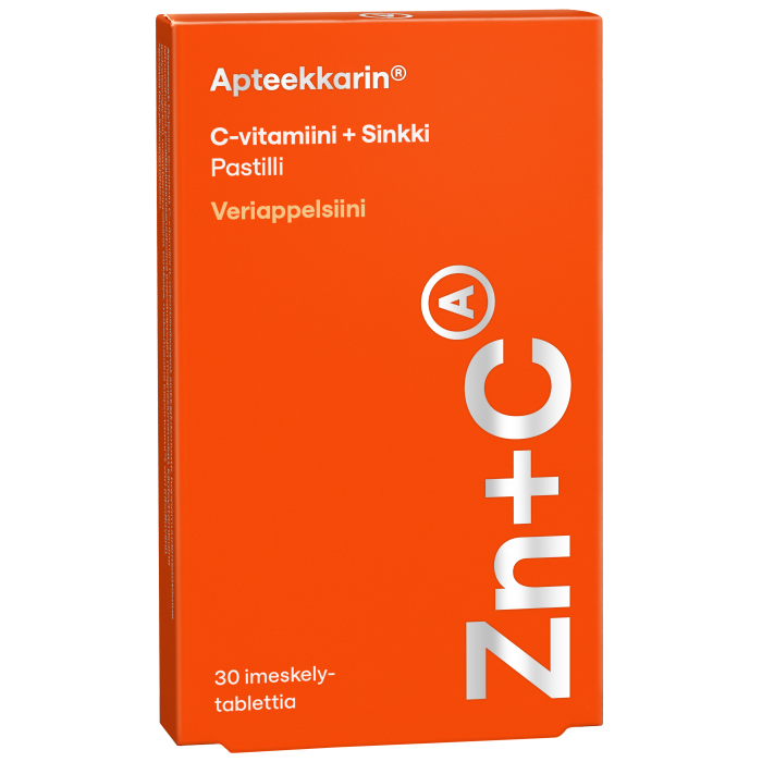 Apteekkarin C+ Sinkki veriappelsiini pastilli 30 kpl kuva 3