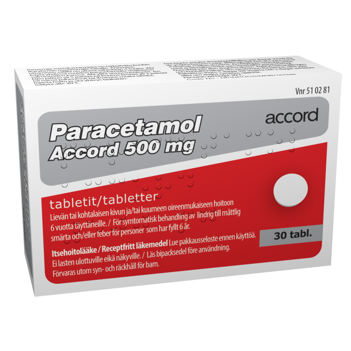 PARACETAMOL ACCORD tabletti 500 mg 30 fol kuva 2