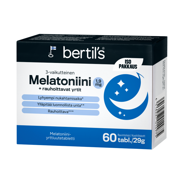 bertils Melatoniini 1,9 mg + rauh. yrtit 60 tabl kuva 1