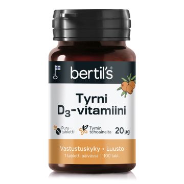 bertils Tyrni D-vitamiini 20 mikrog 100 tabl