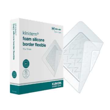 Kliniderm foam silicone border flexible 10x10cm 5 kpl