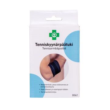 APTEEKKI Tenniskyynärpäätuki (yksi koko) musta 1 kpl