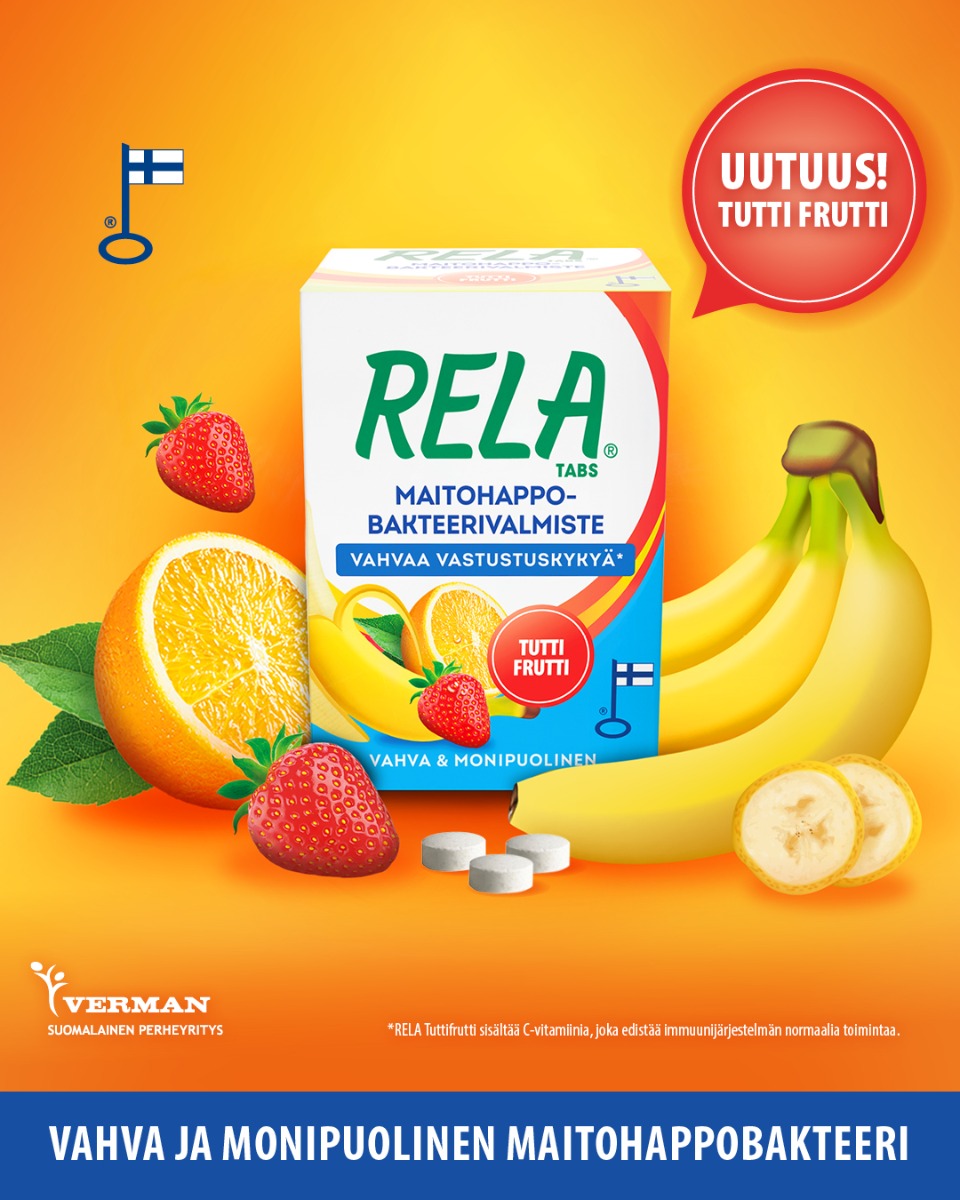 rela tabs tuttifrutti uutuus